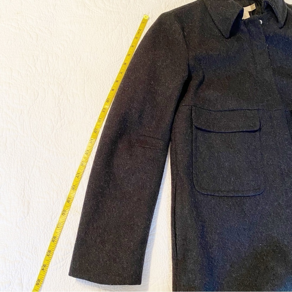 J. Crew Wool Blend Thinsulate Zip Front Charcoal Gray Long Coat - XS - Picture 13 of 14